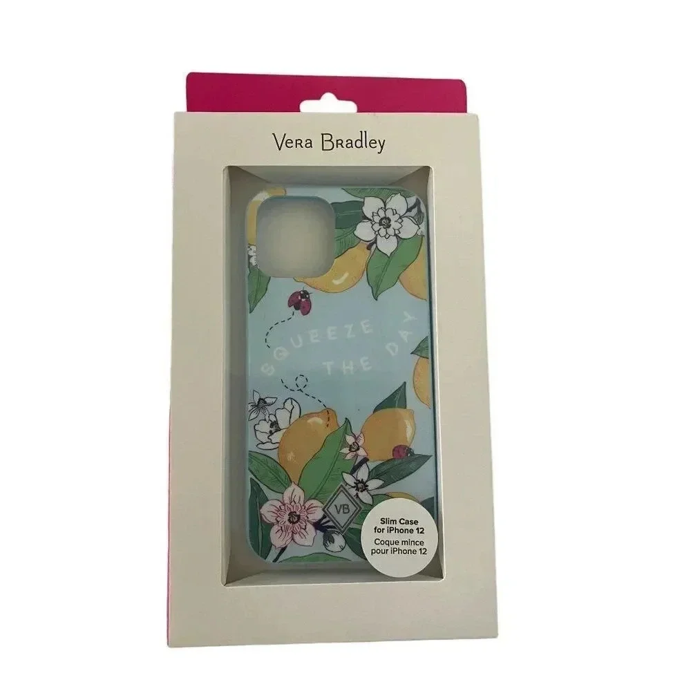 iPhone 12 Slim Case NEW Lemon Grove SQUEEZE THE DAY Vera‎ Bradley Flower Ladybug